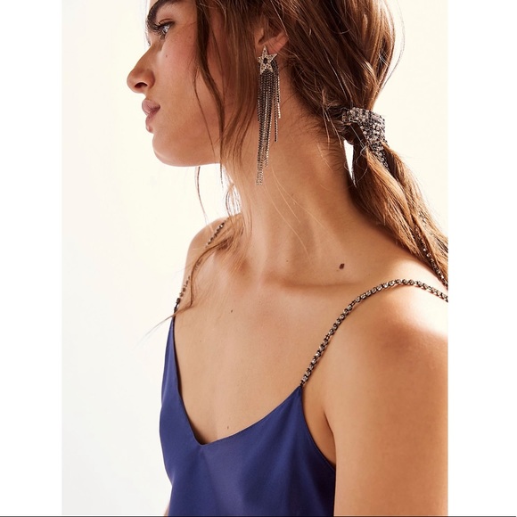 Dannijo Silk maxi slip dress NWT Sexy slit navy 365 retail sz XL - Picture 10 of 13